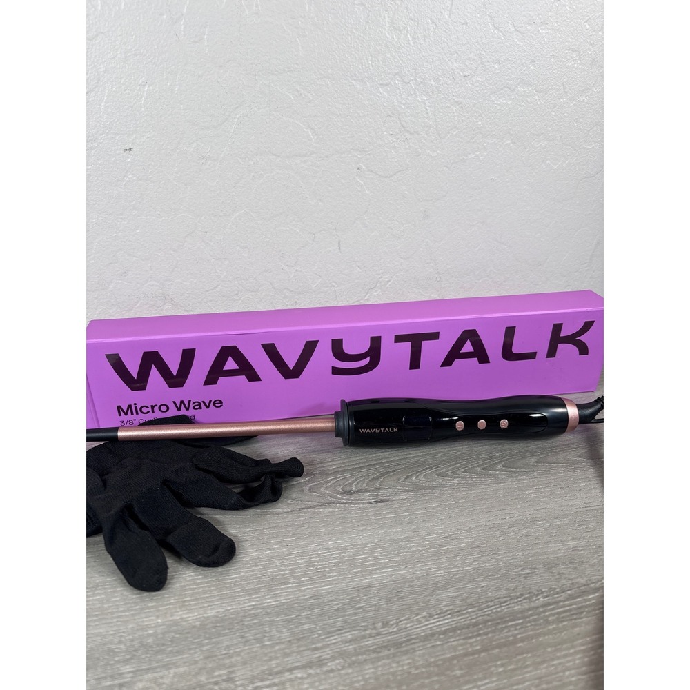 Wavytalk Micro Wave 3/8 Inch Curling Wand Small Barrel Hair Curler Black Rose